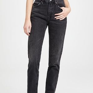 Re/Done Originals 70’s Black High Waist Straight Reclaimed Denim Jeans 25 NWT